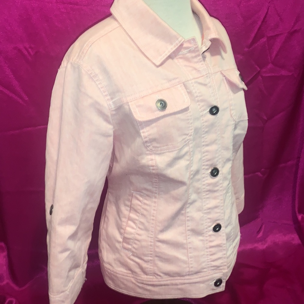 Baccini baby pink denim jacket, size M